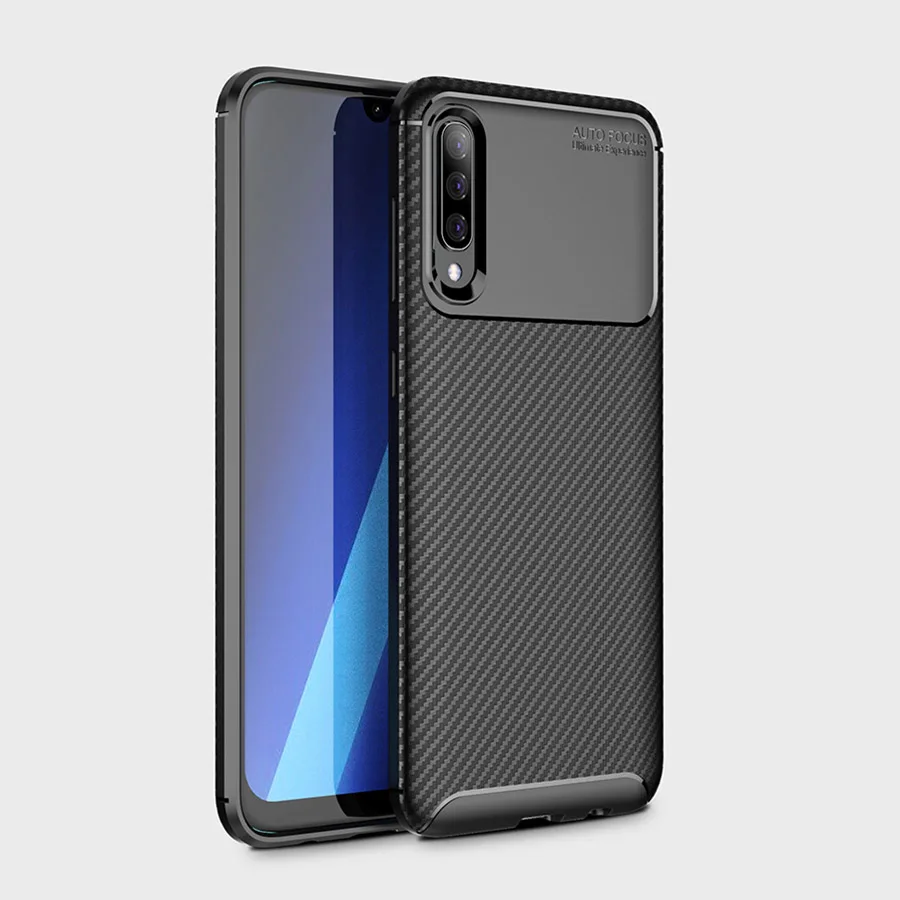 Для Samsung Galaxy A30 A50 чехол M20 M10 из углеродного волокна ТПУ ударопрочный для телефона