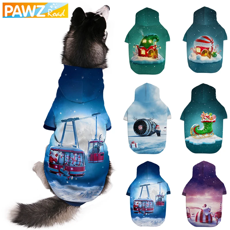 

Christmas Pet Clothes Dog 3D Hoodies Warm Sweatshirts for Small Large Dog Cat Costume Apparels Cat Dog Puppy Clothes Winter Coat