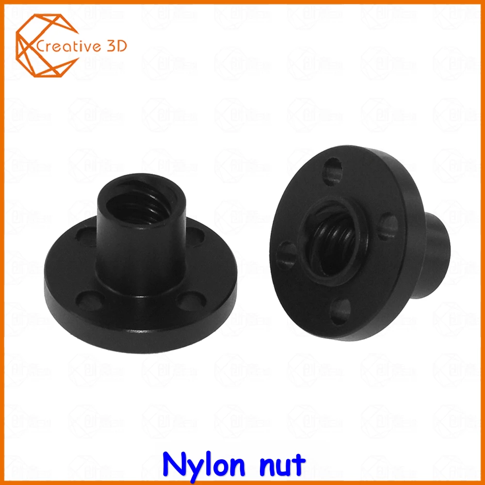 

Creative3D T8 Trapezoidal Nylon nut 8mm Screws For Stepper Motor Lead Screw Diameter 8mm Pitch 2mm Nylon Nuts3D Printer Part