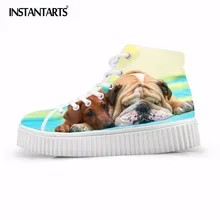 Instantarts Повседневное Весна Для женщин плоским тапки Обувь 3D принтом высокие Flatform Обувь женский Кружево до Туфли на толстой мягкой подошве Zapatos Mujer