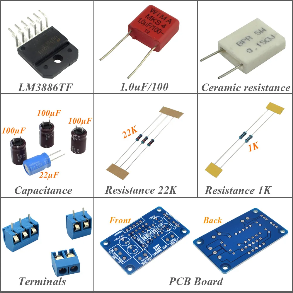 2 шт./партия, цифровой аудио стерео усилитель LM3886TF LM3886, усилитель, комплект, плата DIY-10001022