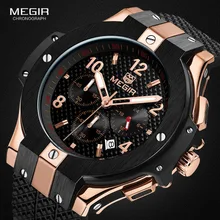 MEGIR спортивные часы с хронографом, мужские креативные армейские военные кварцевые часы с большим циферблатом, мужские наручные часы, мужские часы