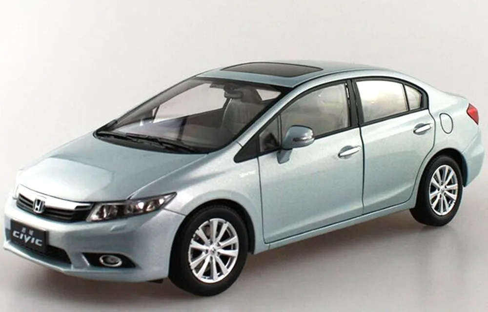 

1:18 Diecast Model for Honda Civic 9 2014 Silver Blue (Defect) Rare Alloy Toy Car Miniature Collection Gifts MK9