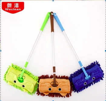 

Mini Mop for Kids Chenille Telescopic Removable Dust Mop Chenille Cartoon Children Househood Cleaning Tools Floor Mops