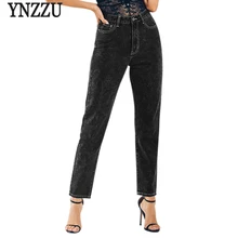 YNZZU новые весенние модные женские Джинсы бойфренда с высокой талией свободные прямые джинсы женские джинсовые брюки уличная одежда YB267