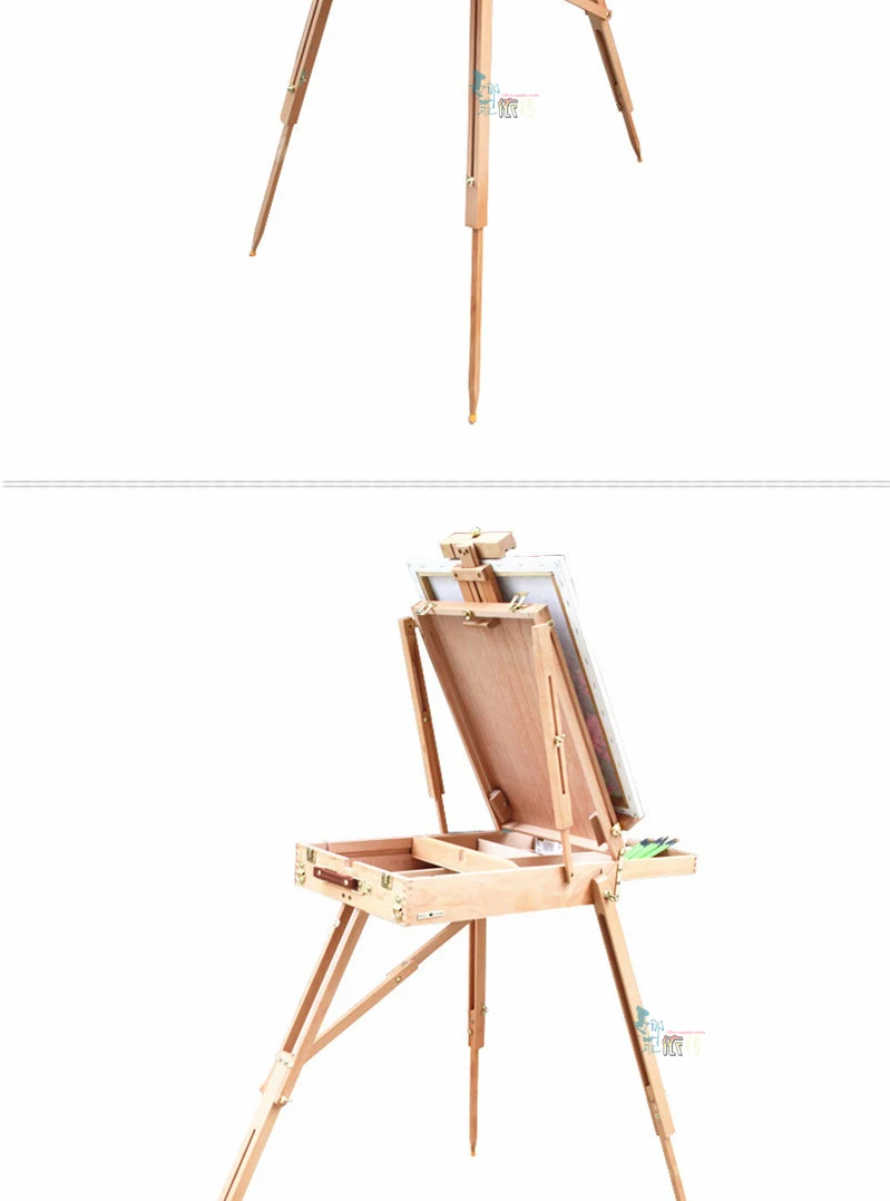 caixa de pintura a óleo portátil cavalete