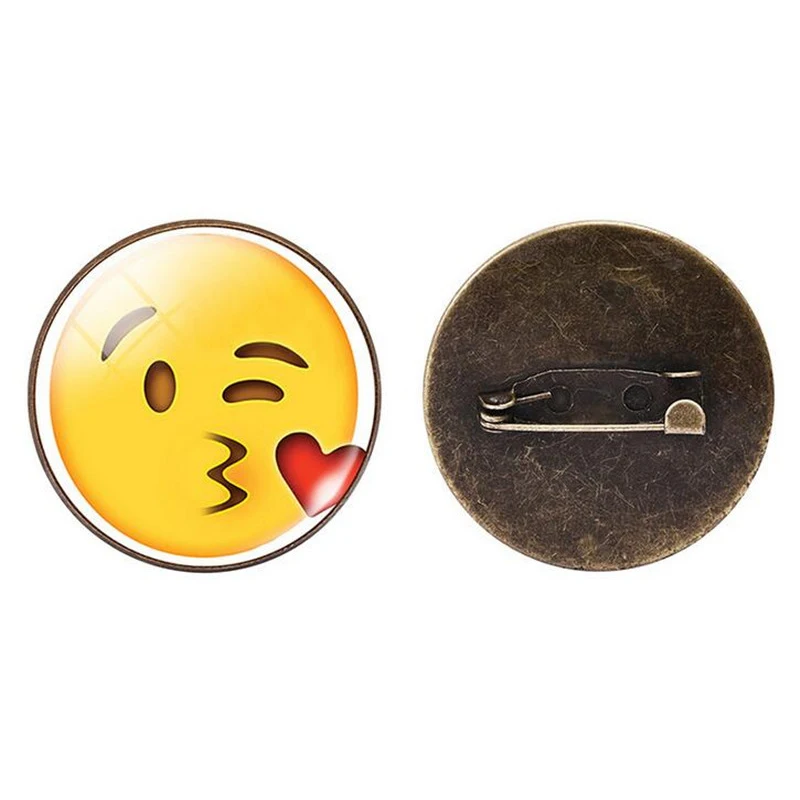 3PCS Fashion Jewellery Brooches Pin Badge 30mm Smiling Face emoji