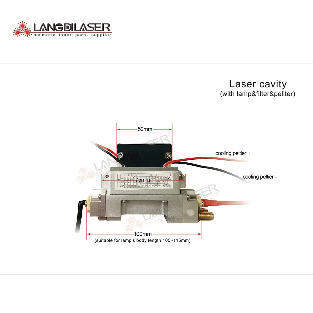 

IPL Laser handpiece cavity ( 1 pieces order) , include : filter-640nm , window : 40*12 , IPL lamp , peliter