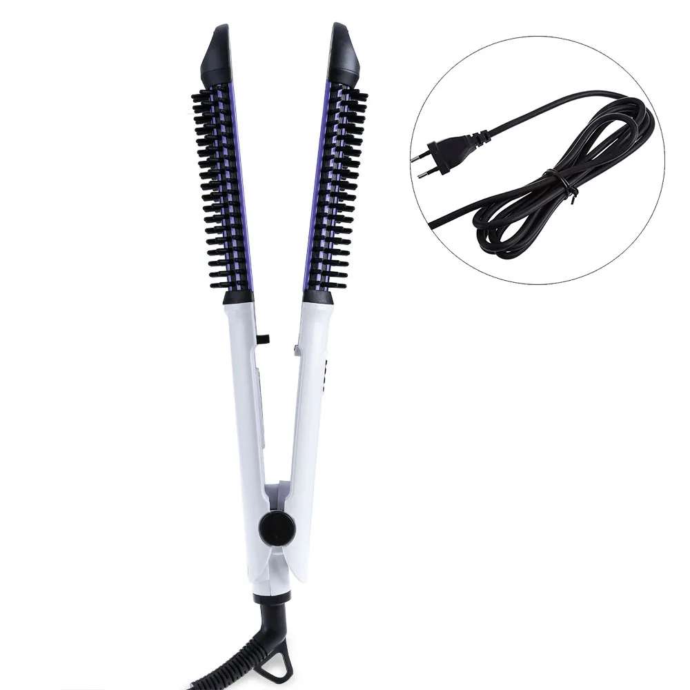 

Professional Electric Ceramic Brush Hair Straightener Combine Multi-functional Styling Tools Hair Curling Iron Roller Tools