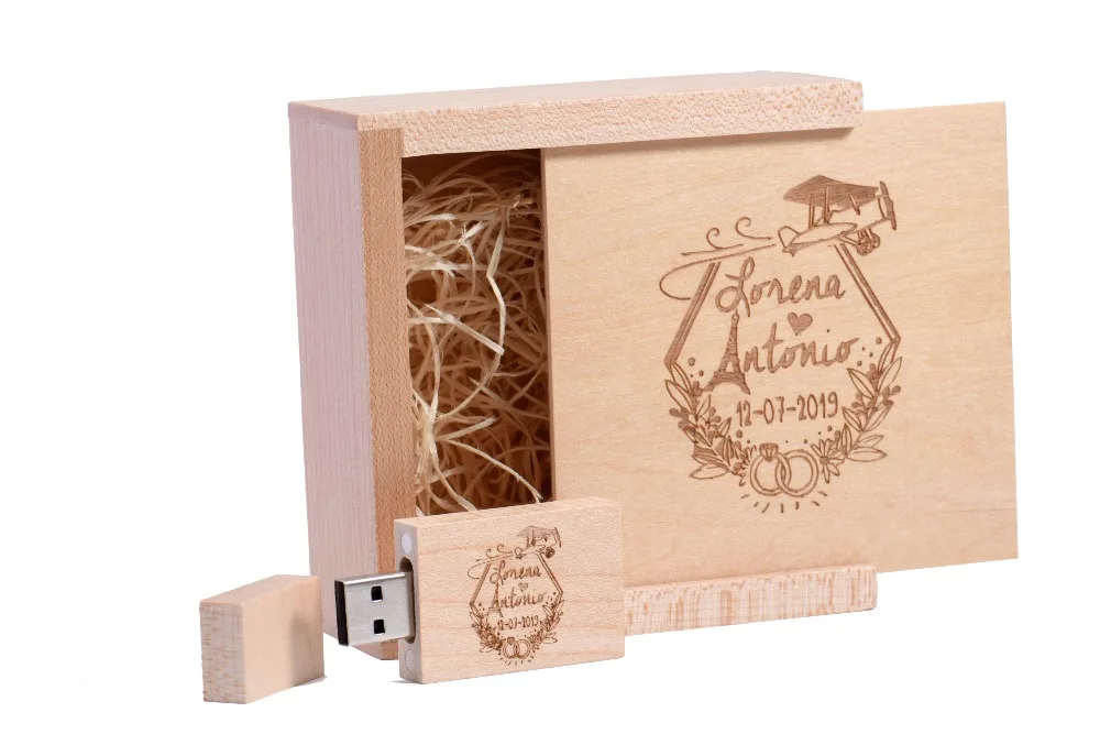 JASTER USB 3,0(более 10 шт бесплатный логотип) клен деревянное сердце usb+ коробка usb флэш-накопитель 4 ГБ/64 Гб свадебные подарки 10,5*10,5 мм