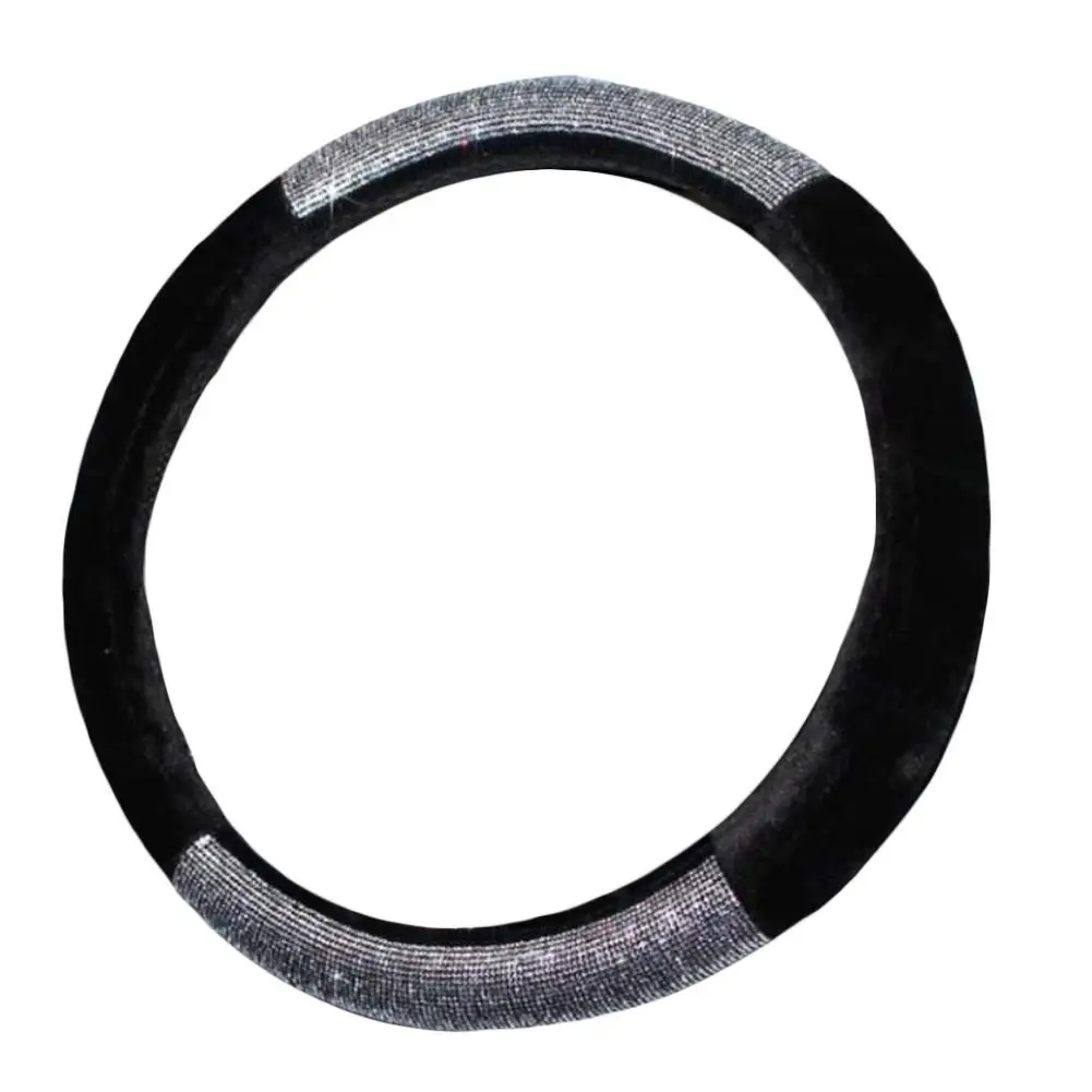 Plush Stitching Rhinestones Steering Wheel Cover Diamonds Women Winter Short Plush Car Universal Steering Wheel Cover Plush Stitching Rhinestones Steering Wheel Cover Diamonds Women Winter Short Plush Car Universal Steering Wheel Cover