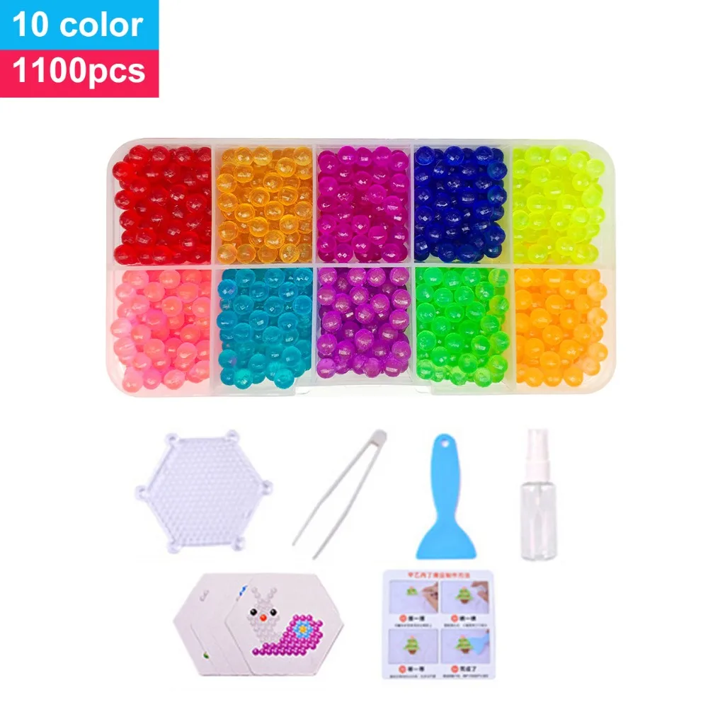 2019 DIY Water Magic AquaBeads Animal Molds Hand Making Puzzle Kids Educational Toys For Children Spell Replenish Aqua Beans