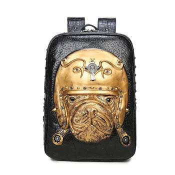

Fashion Men Women Laptop Backpack Thick Leather Waterproof 3D Backpack With Double Belt Mochila Travel Bag Girls Boy School Bag