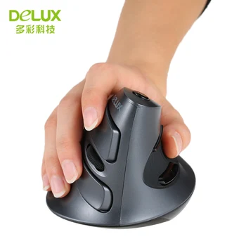

Delux M618 2.4G Wireless Ergonomic Vertical Optical Mouse Computer Mice Adjustable 1600 DPI 5D Buttons with Removable Palm Rest