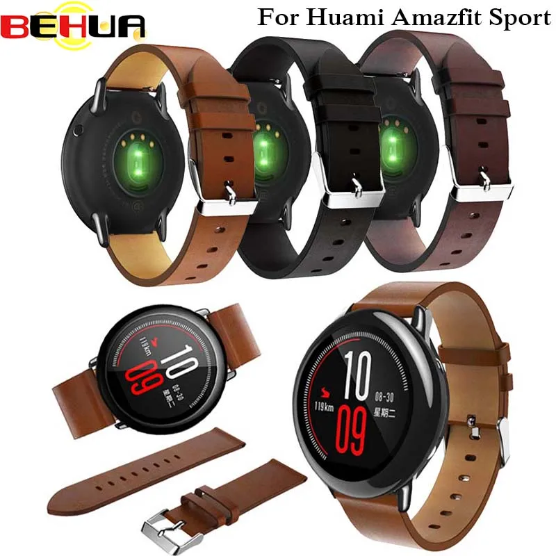 Ремешок для часов Xiaomi Huami Amazfit bip correa спортивные часы из натуральной кожи смарт с