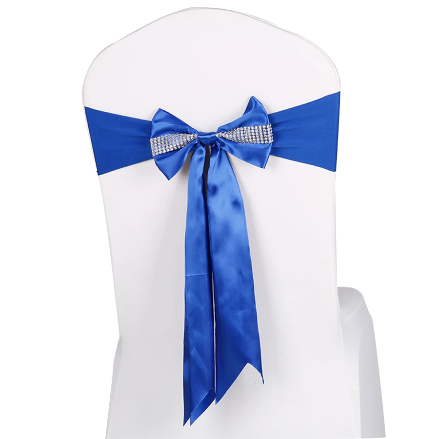 bow on chair/wedding chair ribbon/knot wedding chair 100 pcs in Sashes