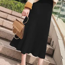 Новое поступление Женская Офисная эластичная облегающая юбка женская юбка-карандаш с высокой талией до середины икры эластичная юбка puls Размер L