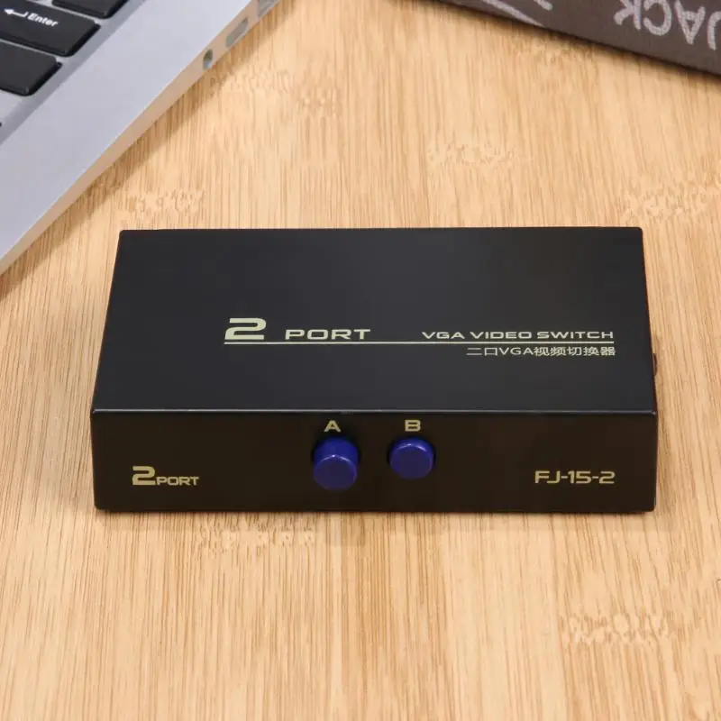 130 мГц от 1 до 2 Мониторы переключатель VGA Video Splitter конвертер адаптер Box 2 порты и разъёмы HD 1280X1600 VGA Обмен переключатель