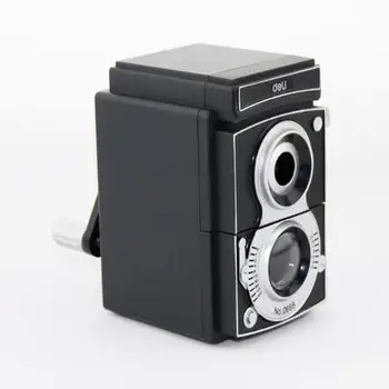 

1 pc plastic pencil sharpeners classic vintage style hand crank pencil cutting machine Deli 0668 Desktop School Stationery