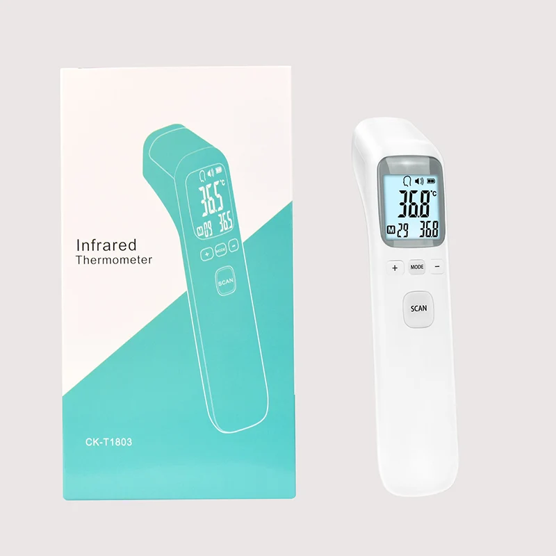 Детский электронный термометр на батарейках лоб Бесконтактный с ЖК-подсветкой Инфракрасный цифровой термометр для ухода за ребенком