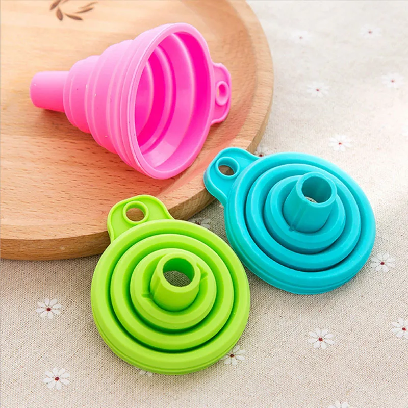 Silicone Gel Mini Practical Collapsible Foldable Funnel Hopper Kitchen Tool un