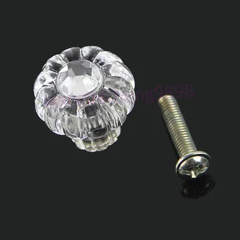 

8pcs/lot Clear Acrylic Door Pull Knob Drawer Cabinet Cupboard Handle 20mm Hardware #U225#