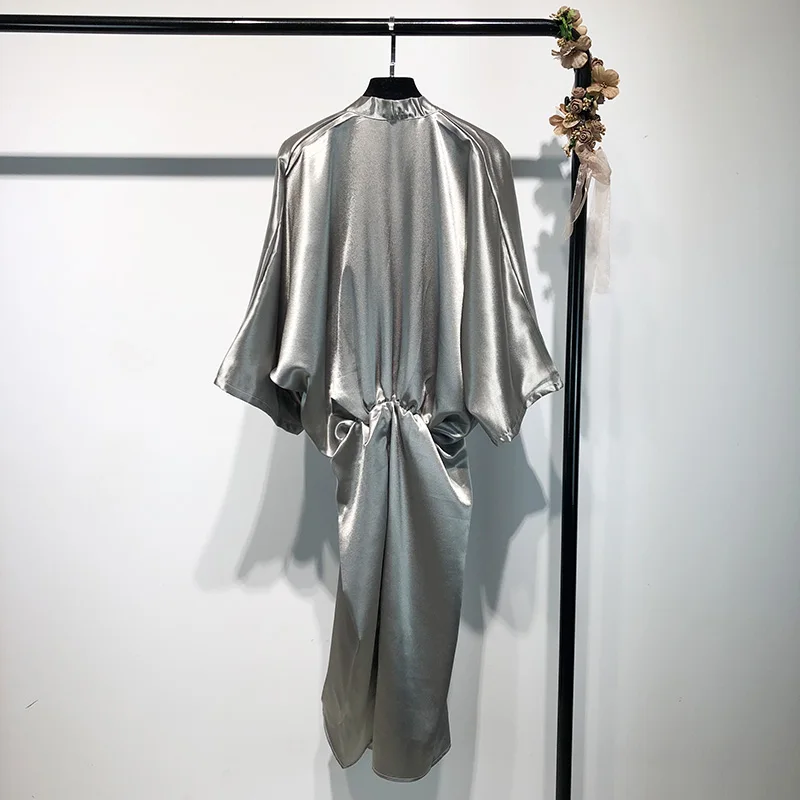 Летнее модное уличное платье WHITNEY WANG 2018 короткое стильное с глубоким V образным