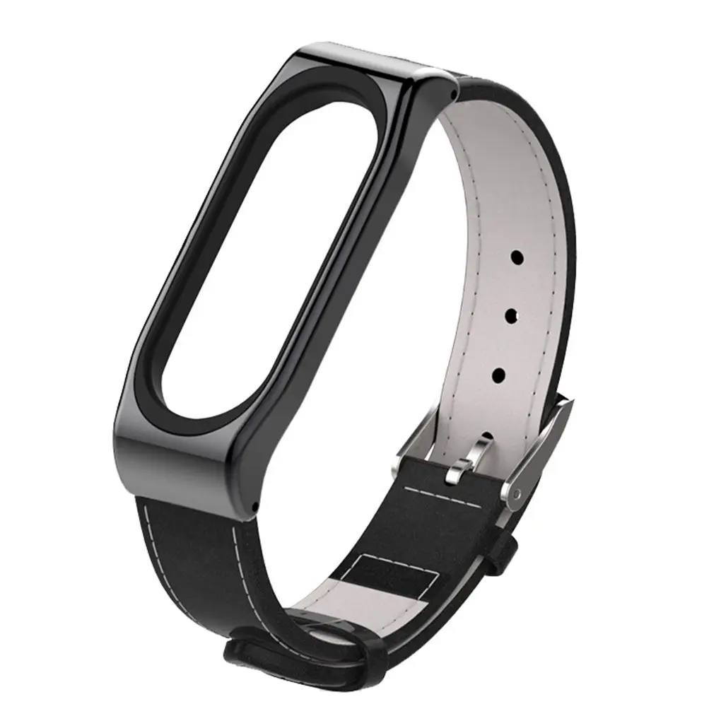 Замена для Xiaomi MiBand 3 браслет Регулируемые часы, сплав, кожа ремешок на запястье