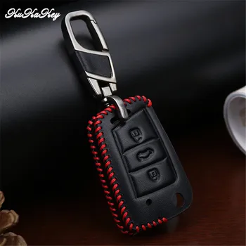 

For VW Volkswagen Genuine Leather Key Case Cover For VW Golf 7 MK 7 Polo 2016 Magotan Passat Keychain Car Styling Accessories