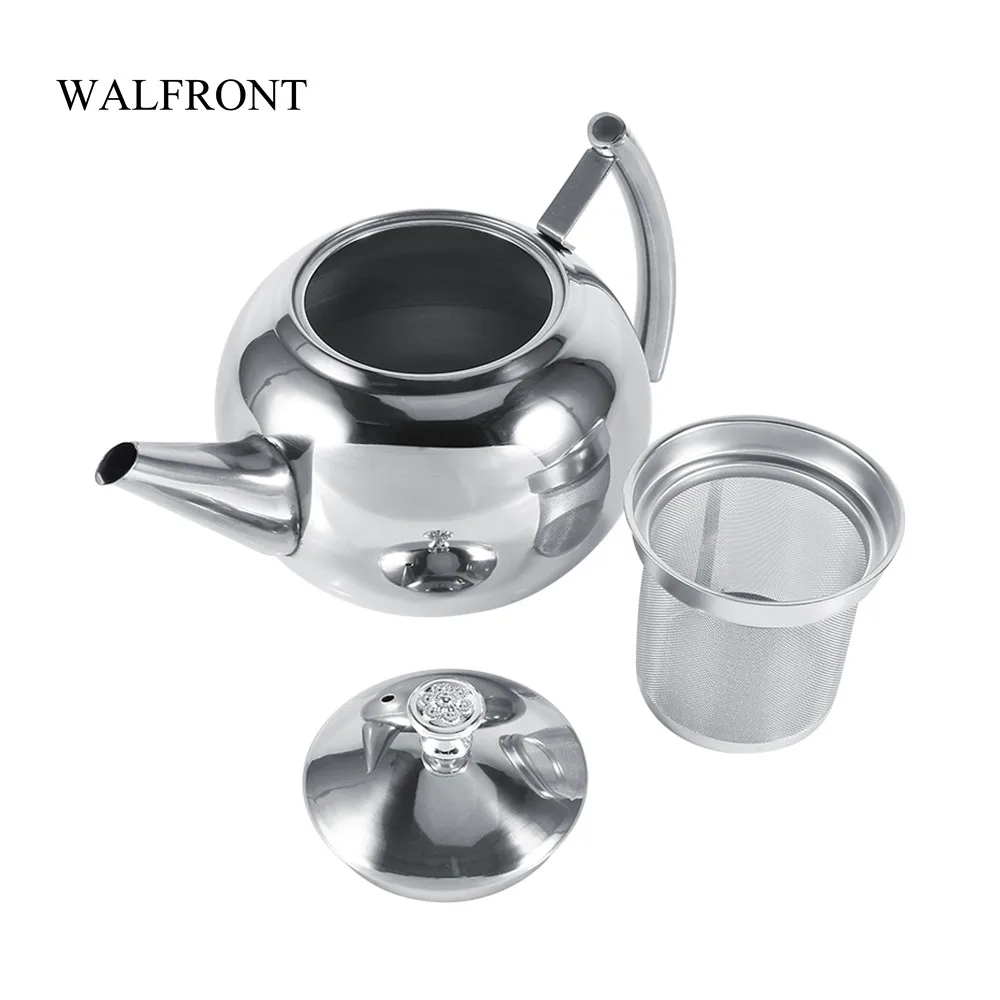 

WALFRONT 1.5L Stainless Steel Kettle Kitchen Coffee Pot Restaurant Container Home Hotel Cafe Bar Water Jug with Filter Teapot