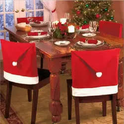 Чехол для стула Chriatmas крышка шляпы красный Санта-Клаус Крышка для украшения Рождественская вечеринка Санта-Клаус Крышка для украшения