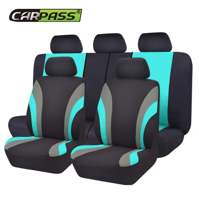 Car pass New Colorful Sports Car Seat Covers Universal Fit For 5 Seats Car Styling Full Set