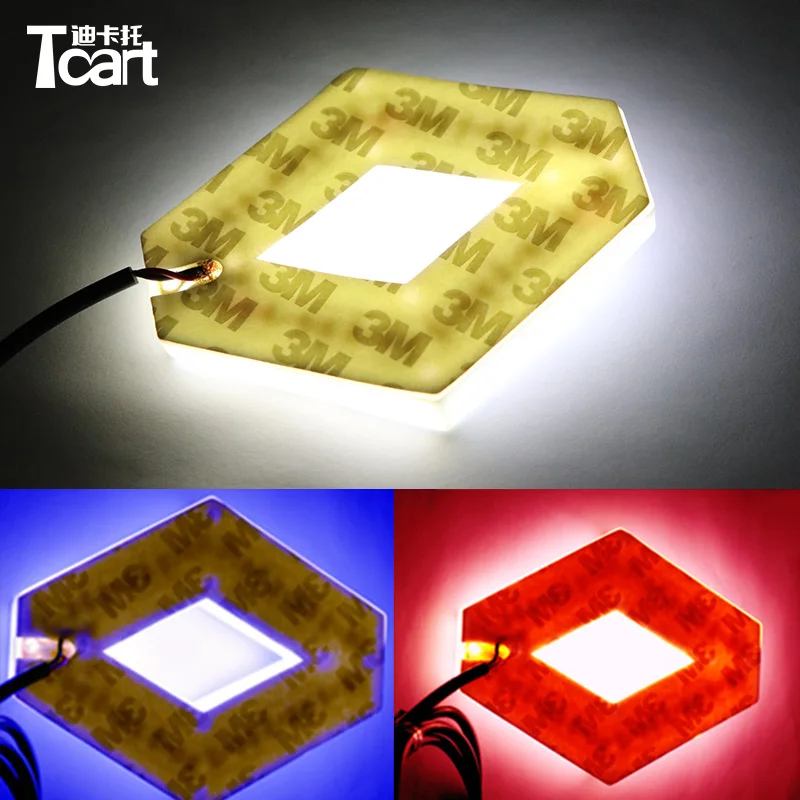Tcart 1Set 9 4 7 5cm auto front Emblem font b lamps b font 4D logo