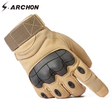 S. ARCHON спецназ тактические перчатки мужские костяшки защищают стрельбу Военные перчатки полный палец Пейнтбол армейские перчатки