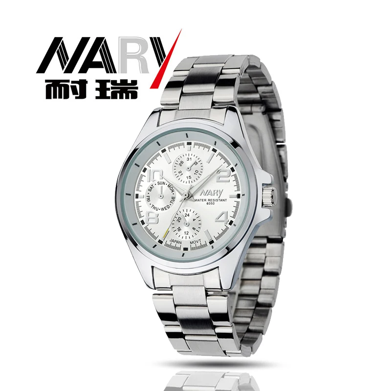 NARY Watches men luxury brand Business Watch quartz Watch sport men full steel wristwatches Casual clock