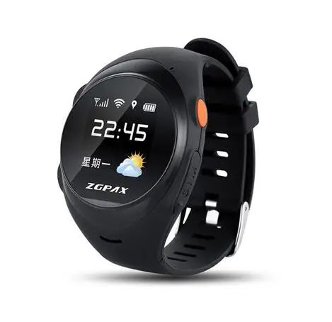 Новое поступление smart watch gps часы s888 с SOS gps Anti сбой сигнал тревоги обнаружения Водонепроницаемый пульт для старика малыш - Цвет: Черный