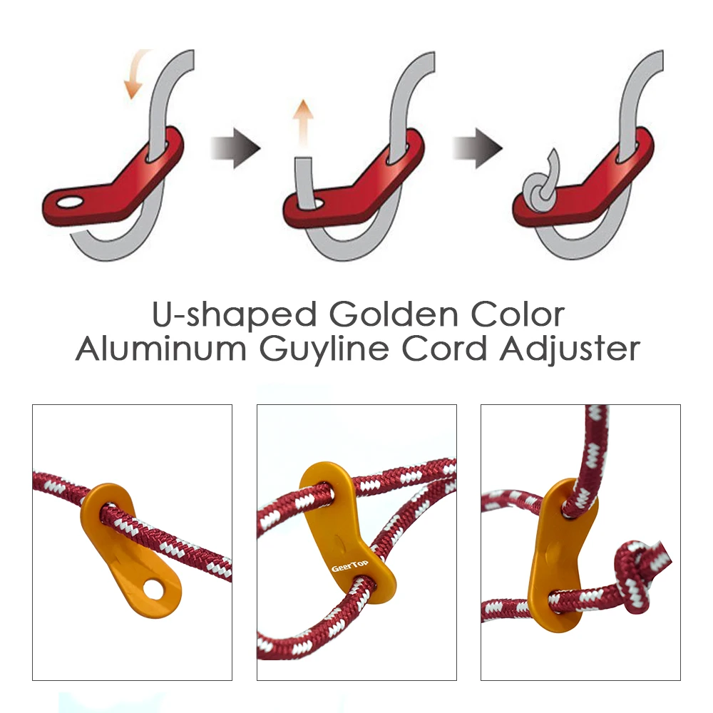 GeerTop Замена веревка для палатки 13 футов 5 мм Guy Line с алюминиевым Натяжителем для натяжителя для кемпинга походные аксессуары оборудование для улицы