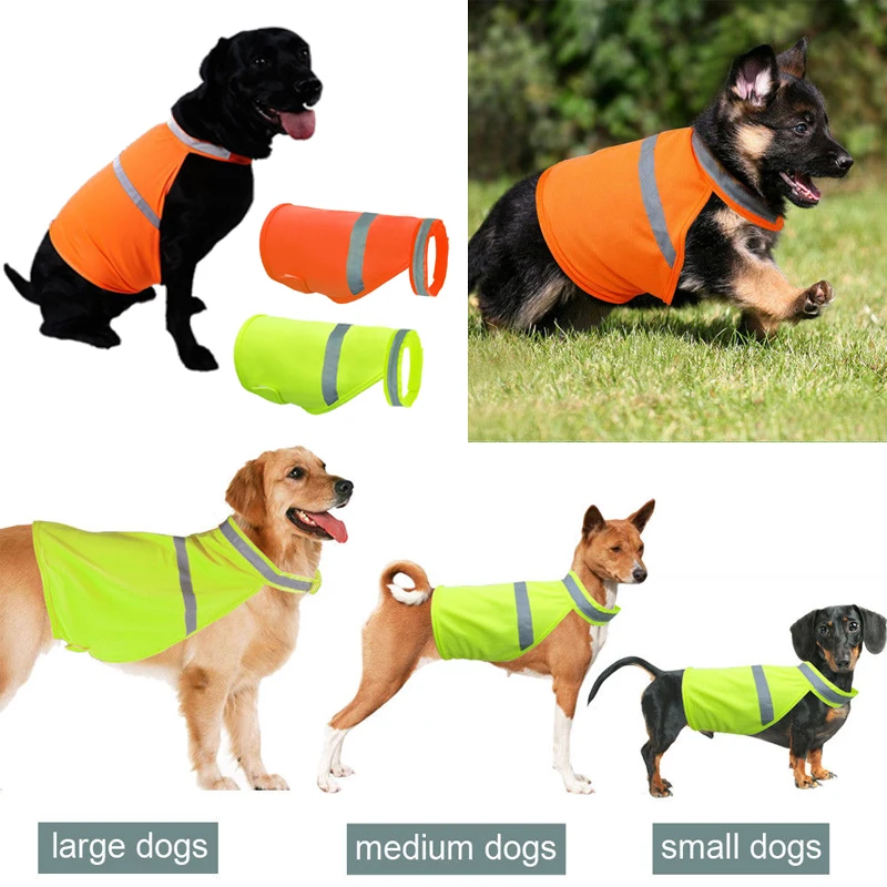 Высокая видимость безопасности светоотражающий жилет одежда куртка пальто для собаки оранжевый зеленый