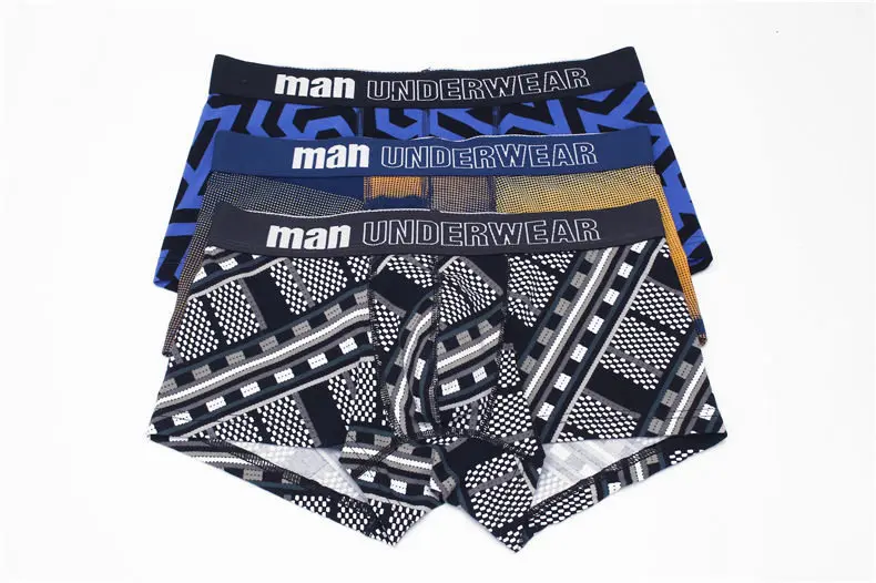 Muls Brand 3PCS Set 5Styles Carding Cotton Boxers Short Men Fast Dry Mens Underwear Male Bodysuit Under Pant Fitted Size M-3XL07