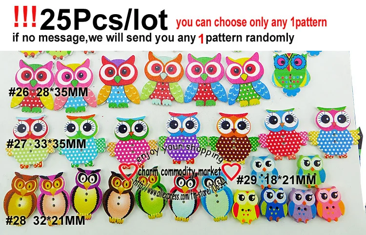 Free Shipping 30pcs Mixed 2 Holes pattern cartoons Wood Sewing Buttons Scrapbooking WCF-301 | Дом и сад