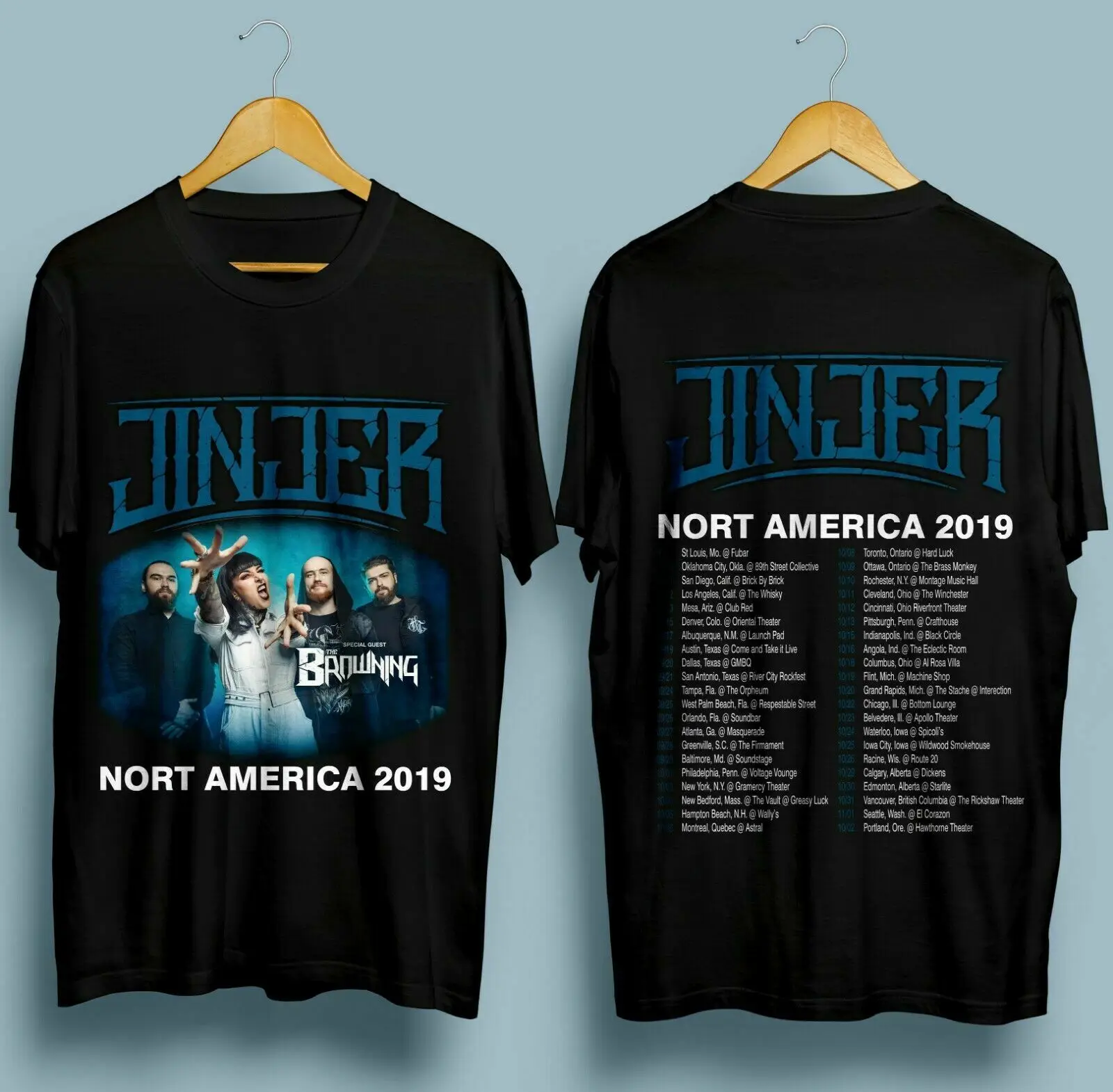 Новая футболка JINJER Nort Amerika TOUR черного цвета размер S-3XL 2019 | Мужская одежда