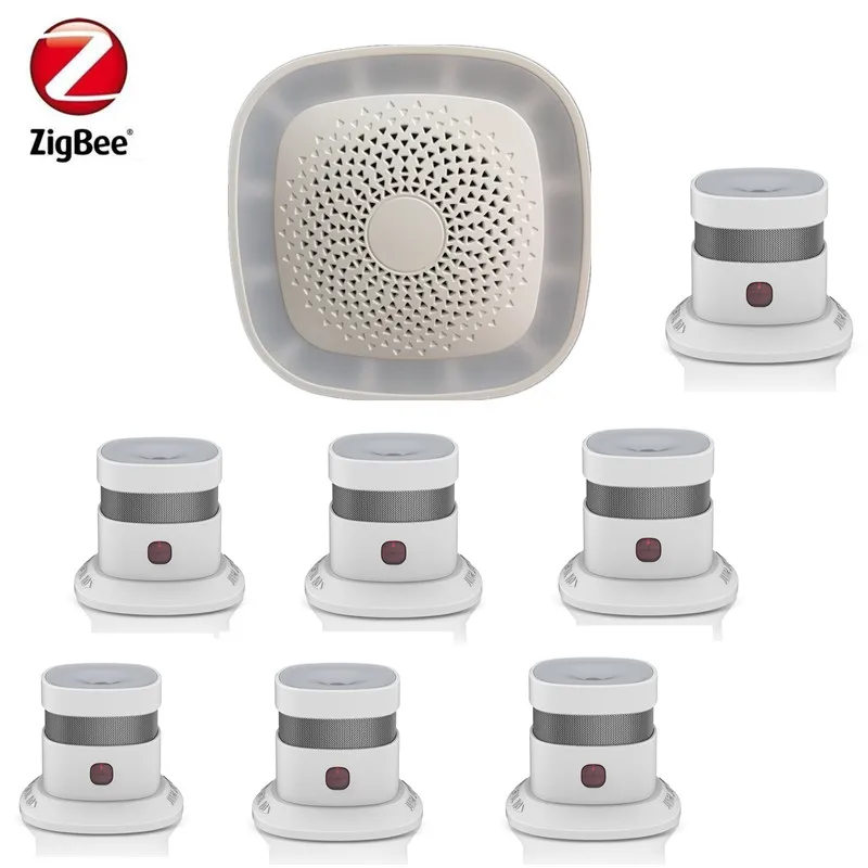 DIY KIT Zigbee Smart шлюз концентратор с 7 шт. дыма с Smartzone приложение Управление