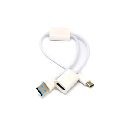 

2 In 1 USB 3.1 Type-C Male to USB-A Male & USB 3.0 Female OTG Micro Hub Y Splitter Adapter Charge Cable
