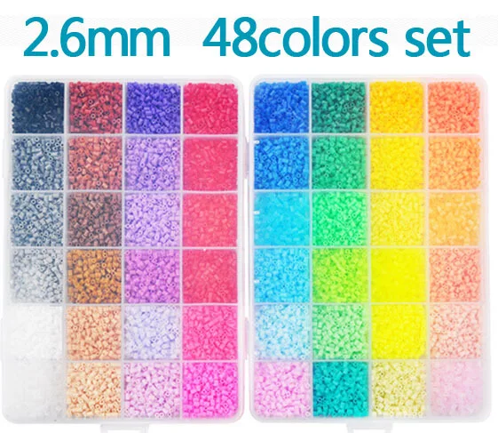 

New Perler Beads 2.6mm 48 colors 26,000 pcs with Storage Box DIY educational toys hama beads craft wholesale learning & toy kids