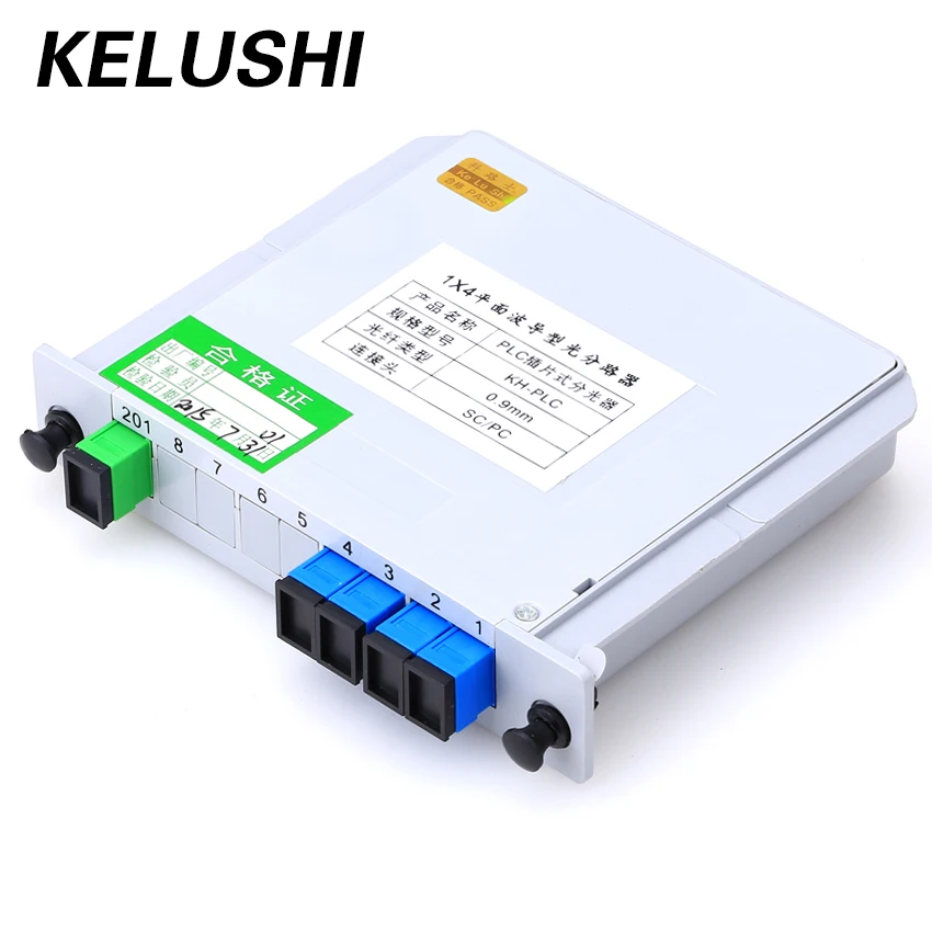 KELUSHI SC/UPC 1x4 Модуль PLC волоконно оптический сплиттер коробка SC соединитель