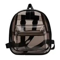 Для женщин ПВХ прозрачный твердый Цвет портфель рюкзаки школьные сумки для девочек-подростков Малый ясно Новый Наплечные сумки Mochila Feminina
