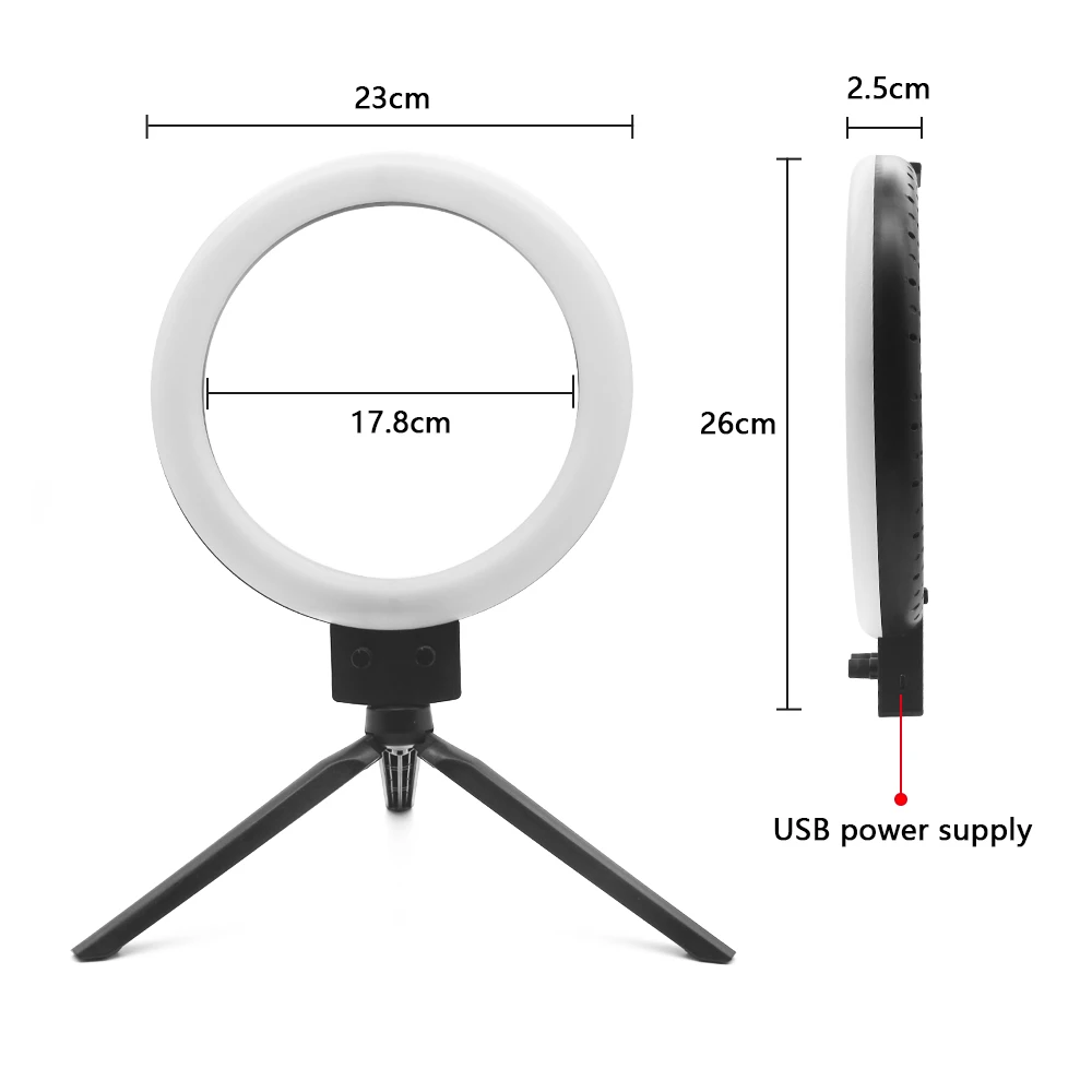 Capsaver 7 дюймов USB кольцевой светильник светодиодный кольцевой светильник Настольная съемка с держателем телефона Штатив для фотографии фото видео светильник