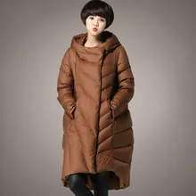Новая мода 3XL женские пуховики с капюшоном зимние длинные толстые женские пальто парка высокого качества свободная повседневная верхняя одежда