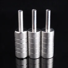 Профессиональная 1 шт. Серебряная ручка татуировки из нержавеющей стали 22 мм ручка машины татуировки