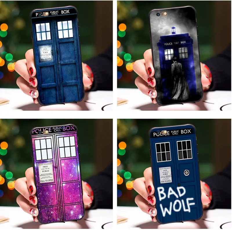 Tardis Box Doctor Who Black Soft Silicone Cover Iphone 8 7 6 6S ...